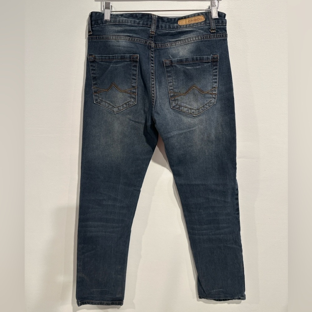 Carbon Men’s 30x30 Dark Wash Slim Straight Freedom Flex Stretch Jeans - Picture 2 of 8